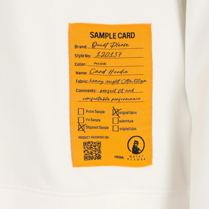 Sample Card Loose Fit Hoody Herren - creme
