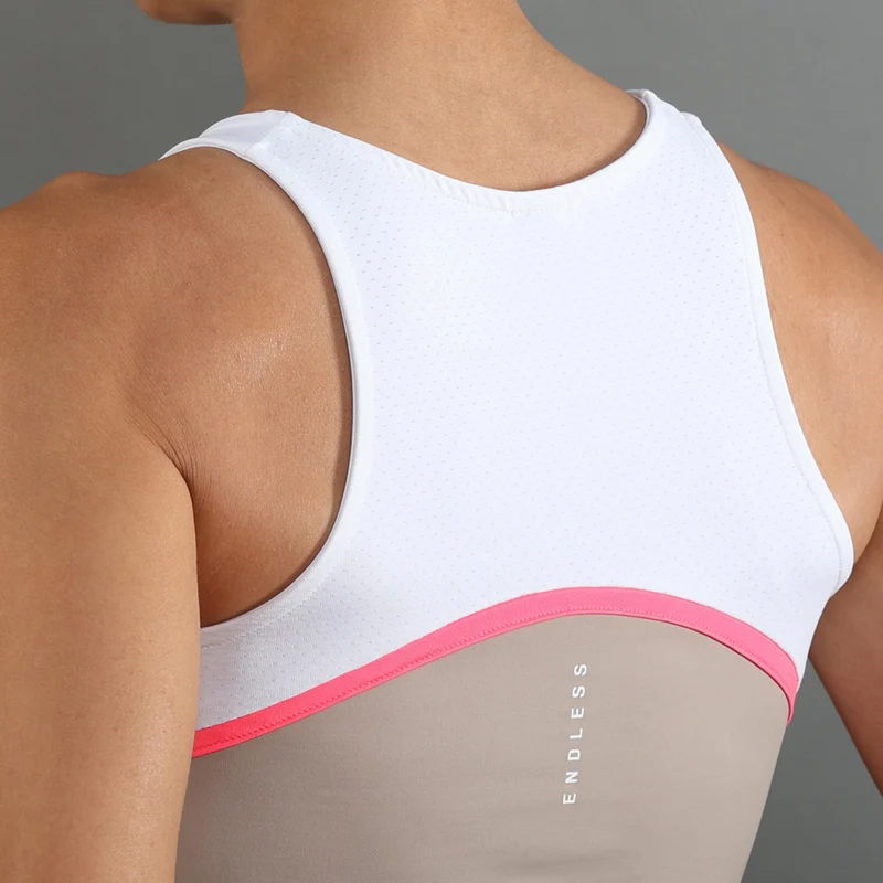 Bloom Tank-Top Damen-beige, weiß