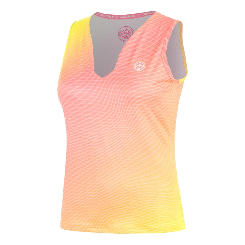 Out of Control V-Neck Tank-Top Damen-pink, neongelb