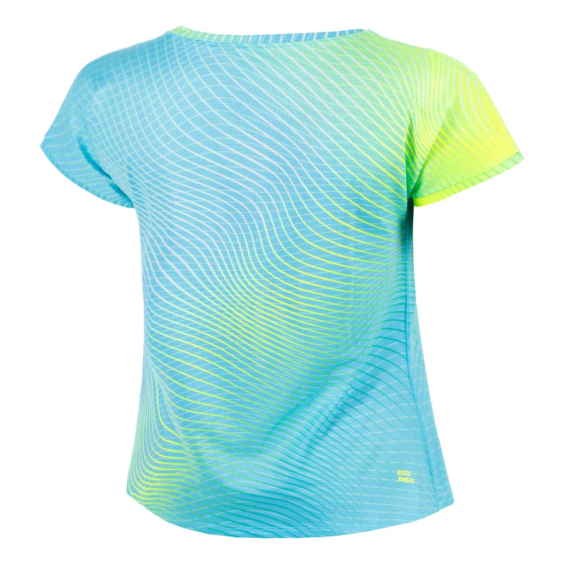 Out of Control Capsleeve T-Shirt Damen-hellblau, neongelb