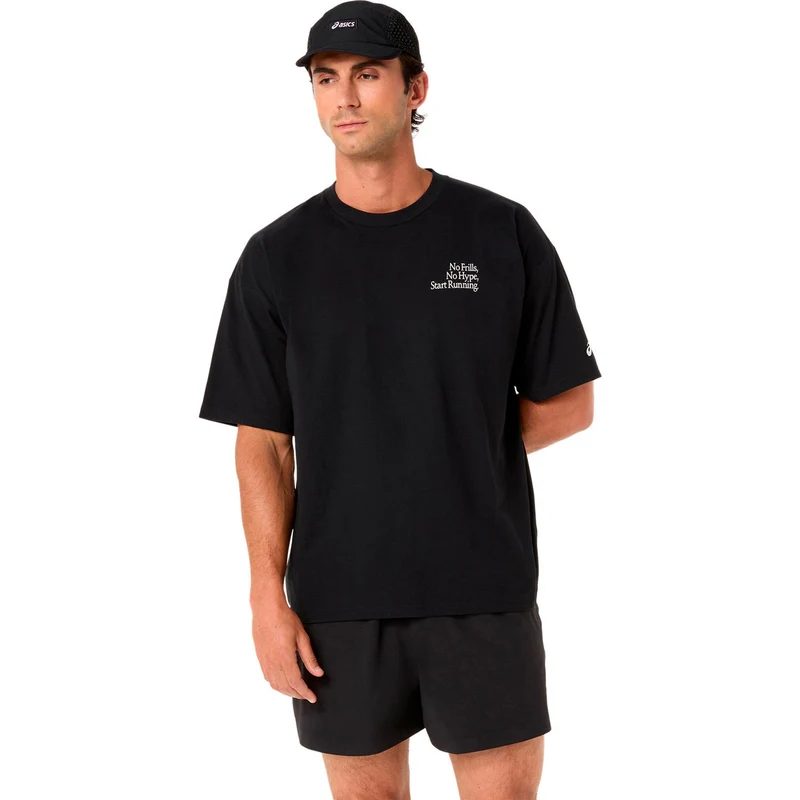 Runner Message Graphic Relaxed Laufshirt Herren - schwarz
