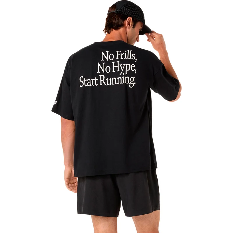 Runner Message Graphic Relaxed Laufshirt Herren - schwarz