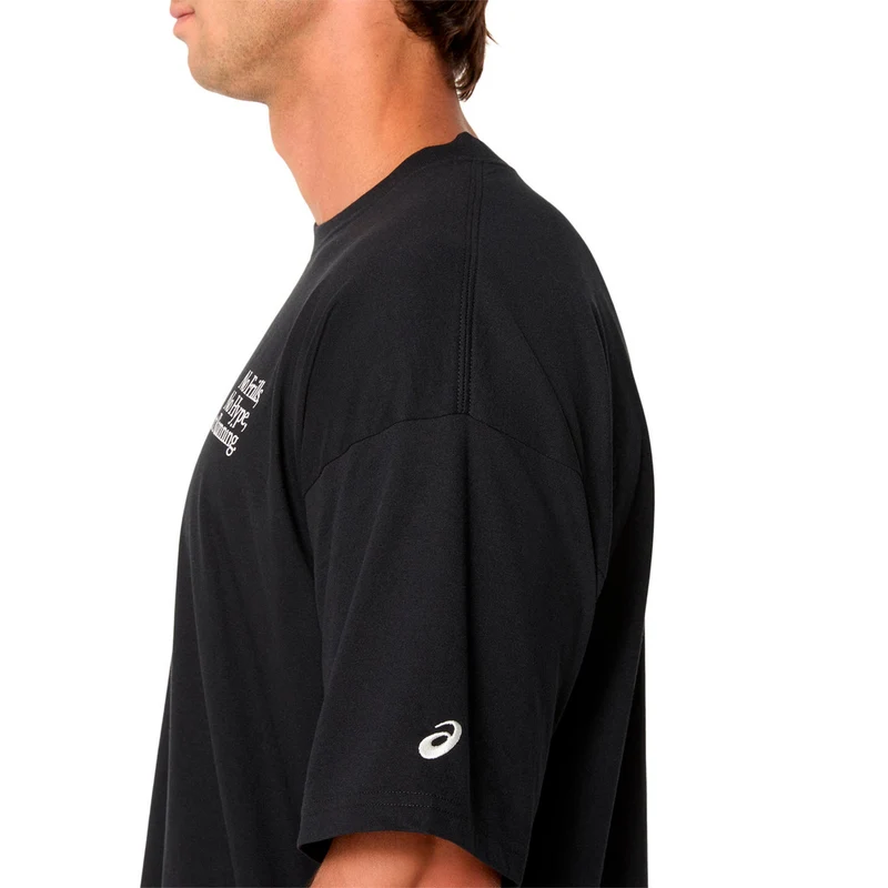 Runner Message Graphic Relaxed Laufshirt Herren - schwarz