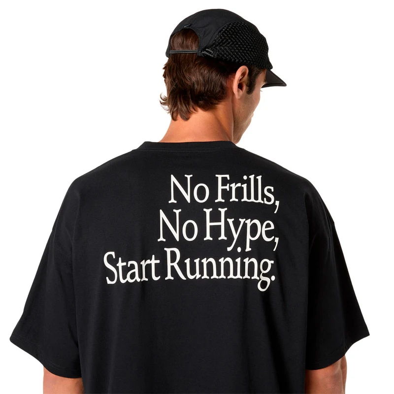 Runner Message Graphic Relaxed Laufshirt Herren - schwarz
