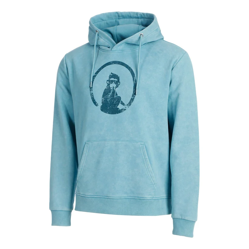 Create Washed Out Loose Fit Hoody Herren-Hellblau,Petrol