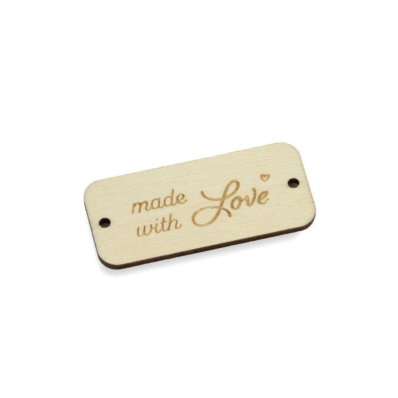 Labels aus Holz - Made With Love