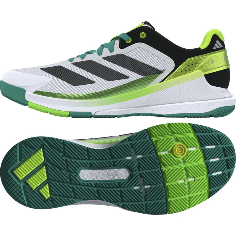 Adidas Crazyquick Boost Padel Shoes (Cloud White/Core Black/Lime Burst)