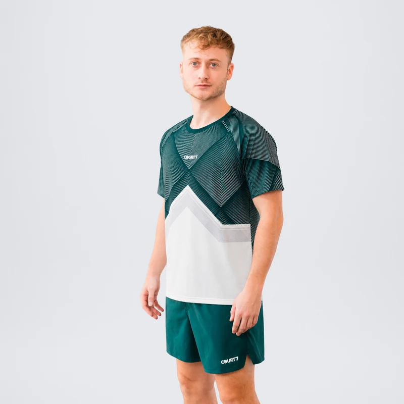 Performance T-Shirt Herren - grün, weiß