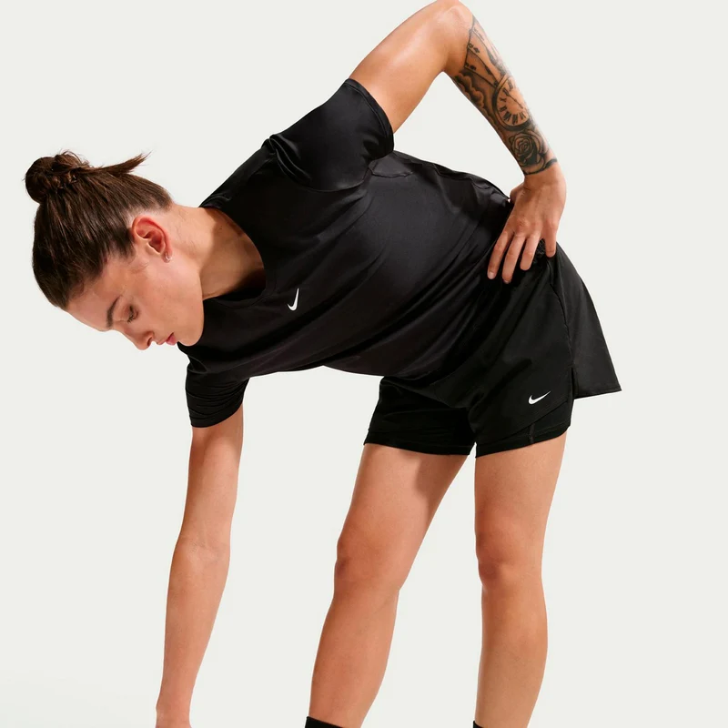Dri-Fit One High Rise 2in1 3in Shorts Damen - schwarz, weiß