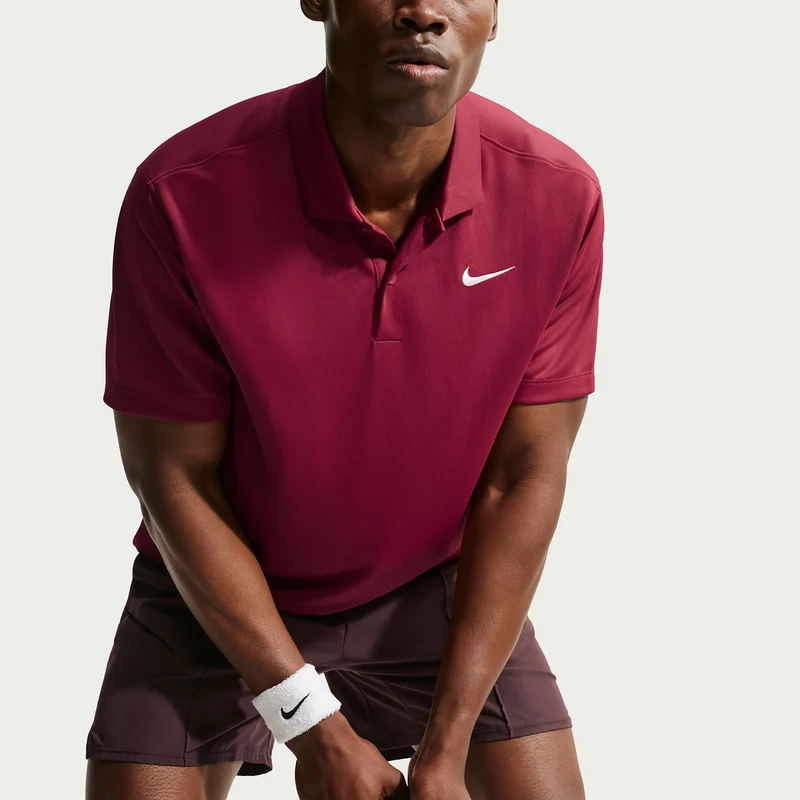 Dri-Fit Victory Court Solid Polo Herren - weinrot