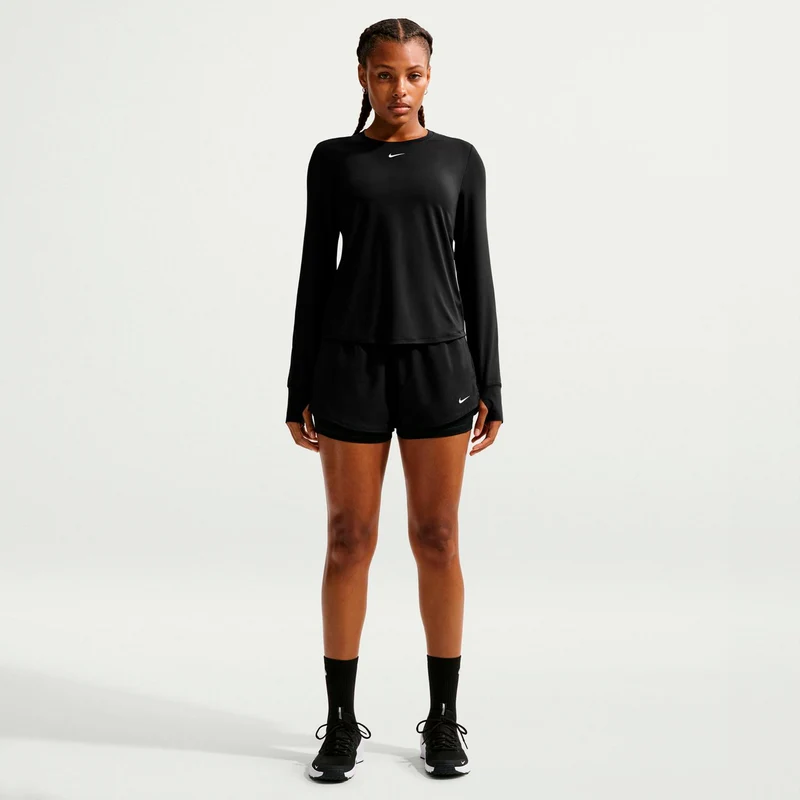 Dri-Fit One Mid Rise 2in1 3in Shorts Damen-schwarz, weiß