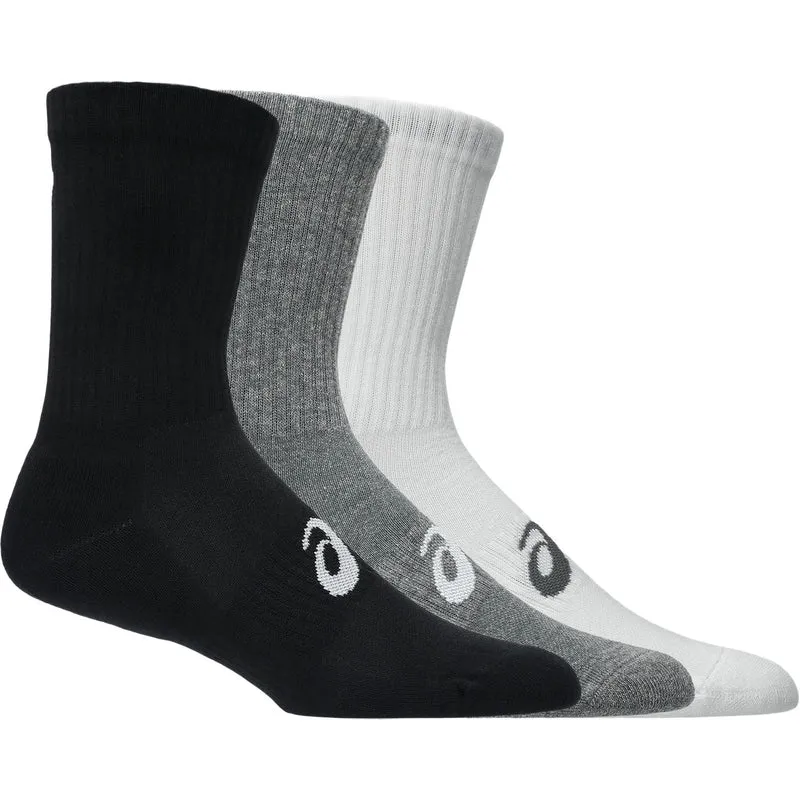 Asics Sportsokken 3 Pack Crew Unisex Zwart Grijs Wit 3 Paar