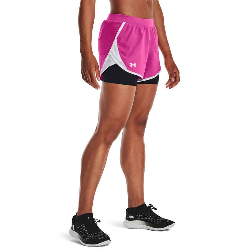Fly By 2.0 2in1 Shorts Damen-Pink,Weiß