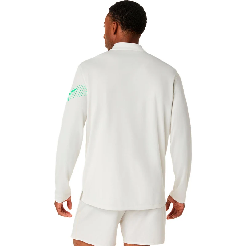 Icon 1/2 Zip Laufshirt Herren - beige, grün