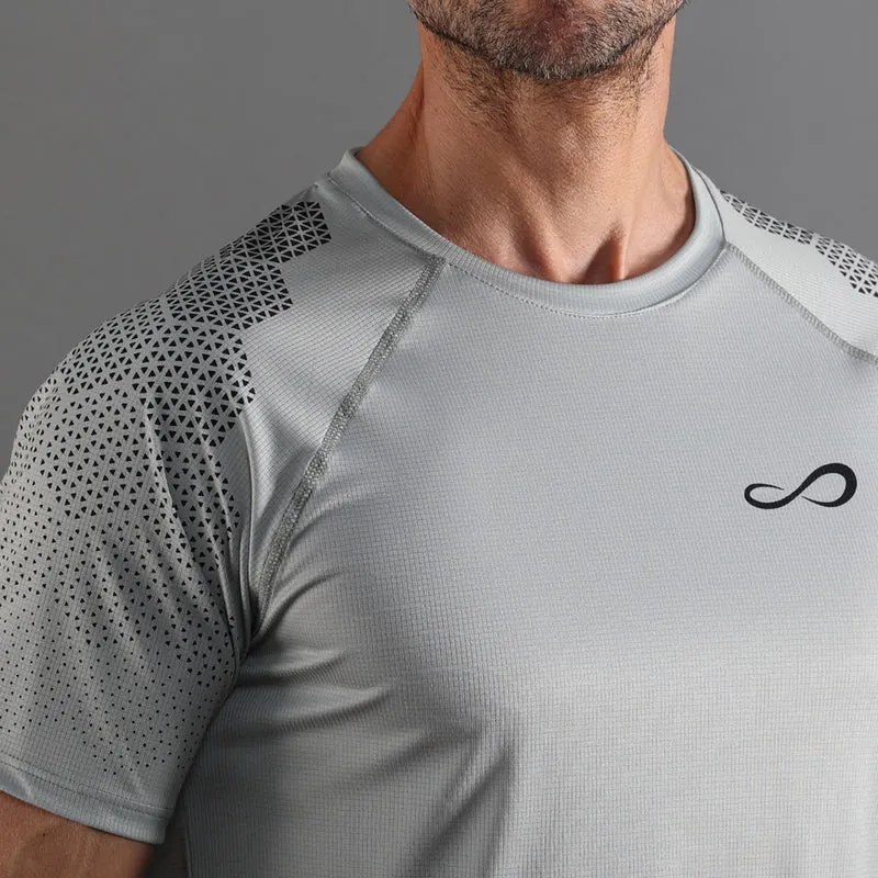 Feisty Hexagon T-Shirt Herren-hellgrau