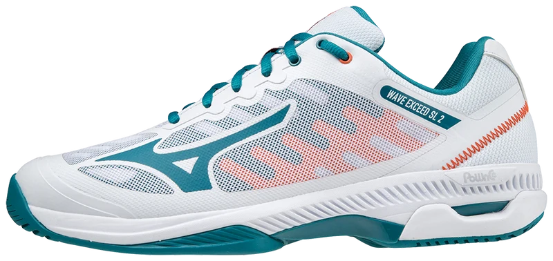 Mizuno Wave Exceed SL 2 (AC) Padel Shoes (White/Harborblue/Firecracker)