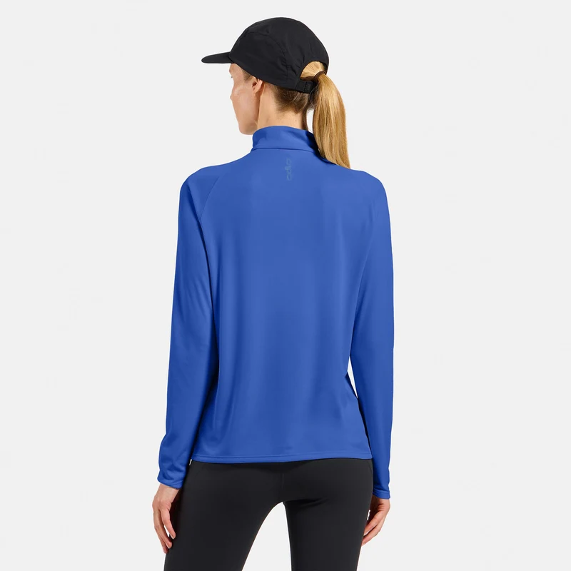 Essential 1/2 Zip Laufshirt Damen-blau