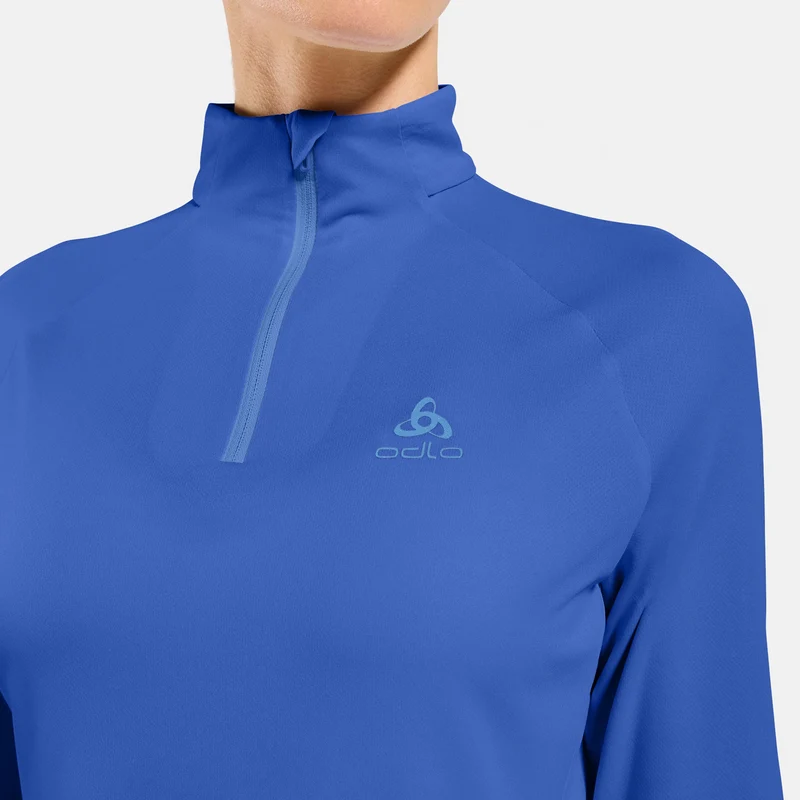Essential 1/2 Zip Laufshirt Damen-blau
