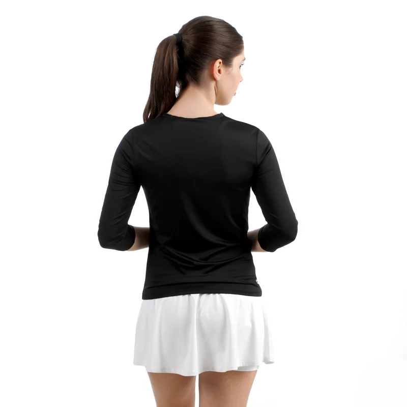 Crew 2.0 V-Neck Longsleeve Damen-schwarz