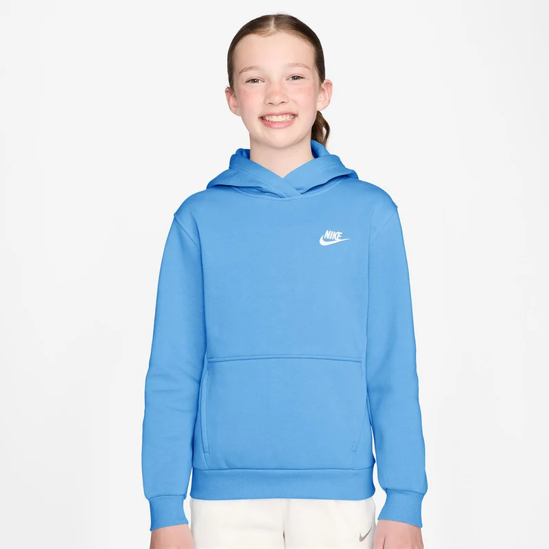 Club Fleece Hoody Kinder - hellblau, weiß