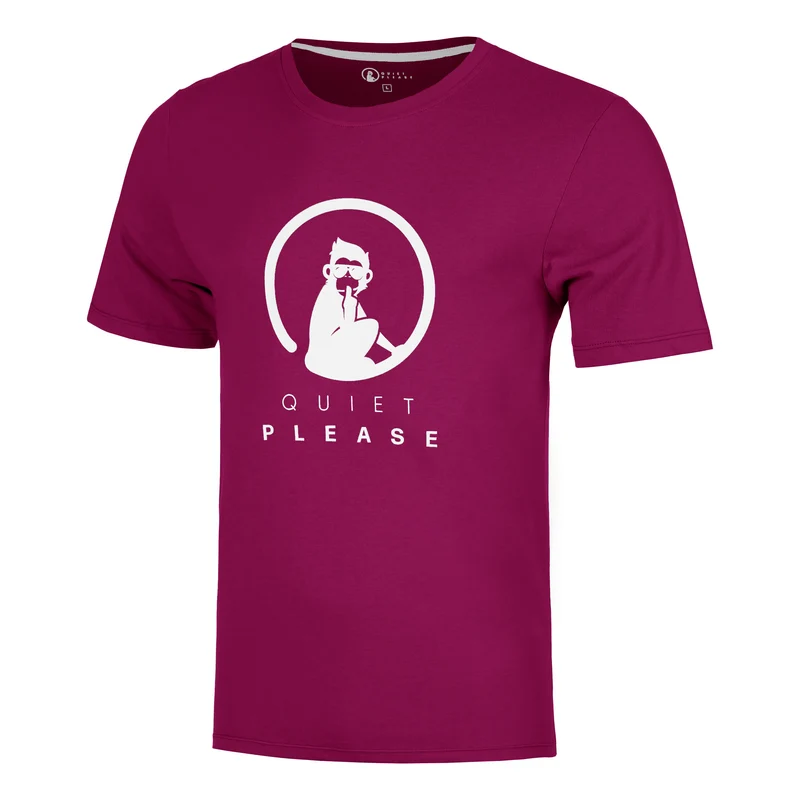 Trainings T-Shirt Herren-berry, weiß