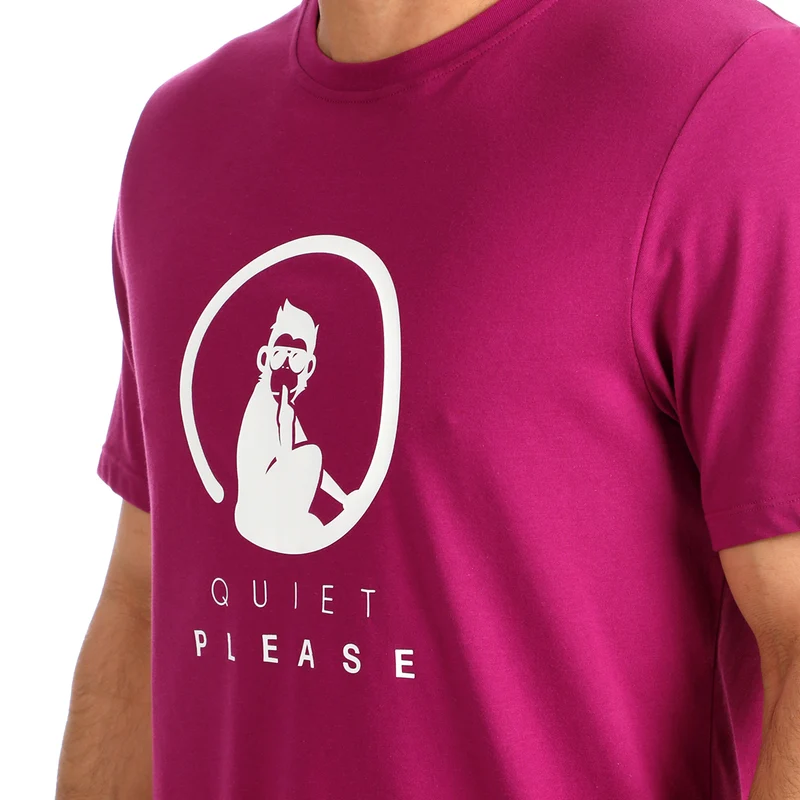 Trainings T-Shirt Herren-berry, weiß