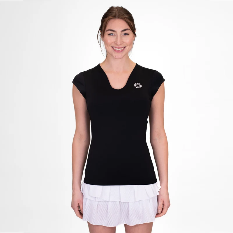 Crew V-Neck T-Shirt Damen-Schwarz