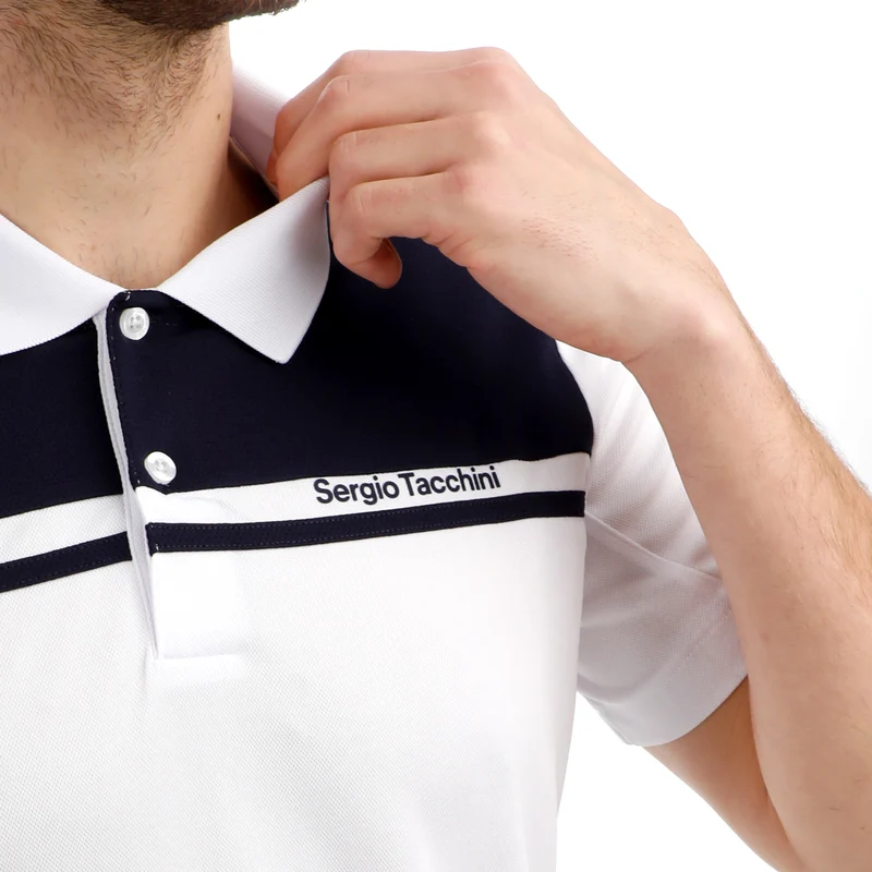 Riflesso PL Polo Herren - weiß, dunkelblau