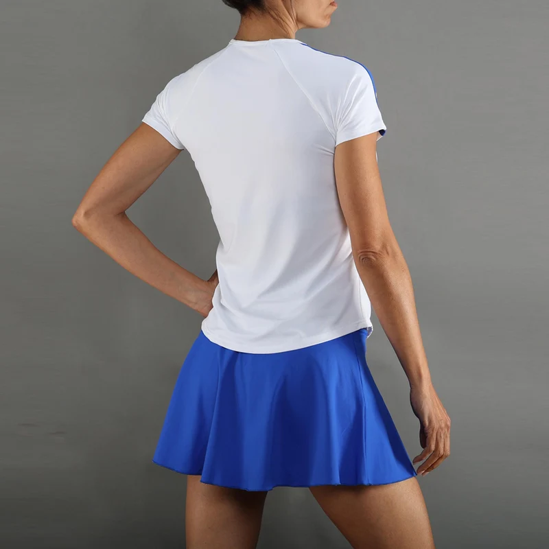 T-Shirt Damen-weiß, blau