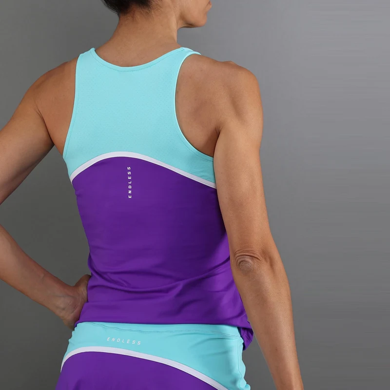 Bloom Tank-Top Damen-lila, türkis