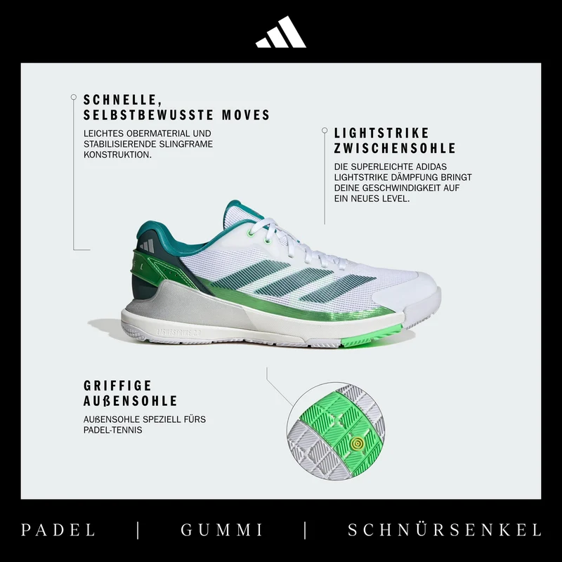 Crazyquick LS Padelschuh Herren - weiß, grün