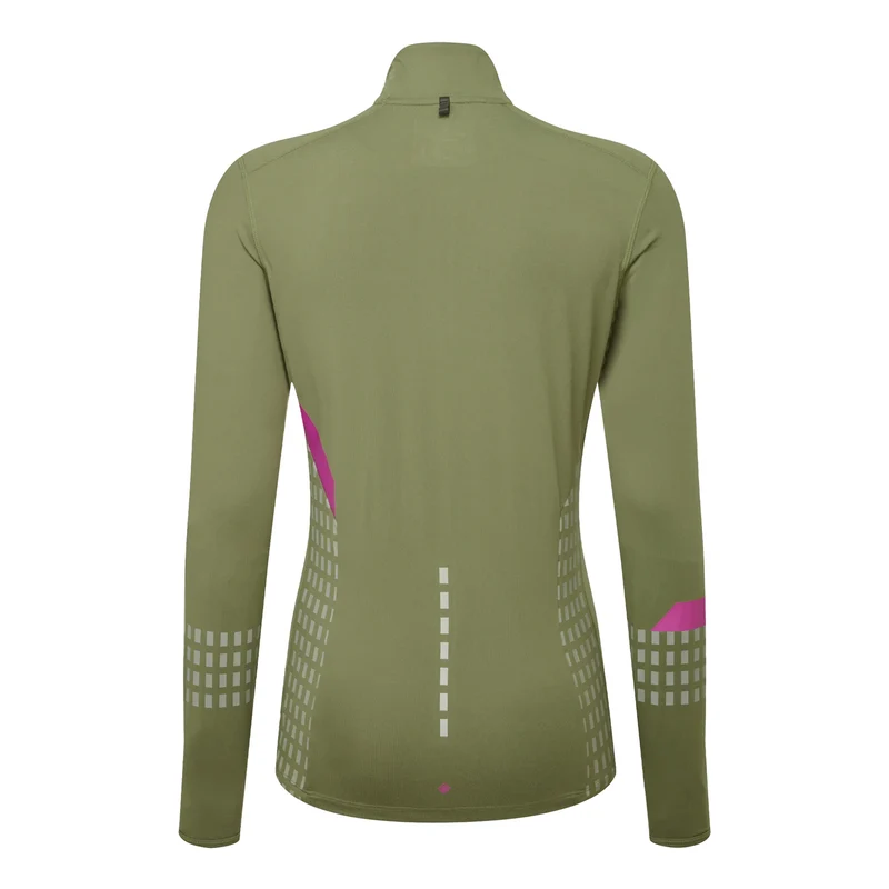 Tech Afterhours 1/2 Zip Laufshirt Damen-Oliv