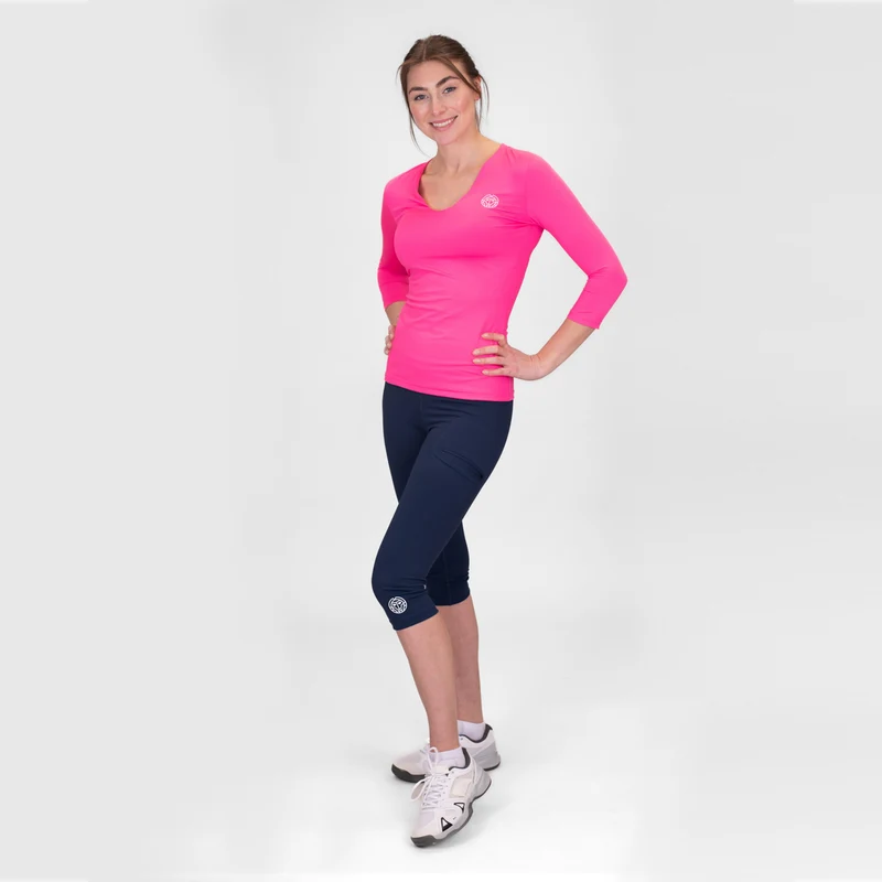 Crew V-Neck Longsleeve Damen-Pink