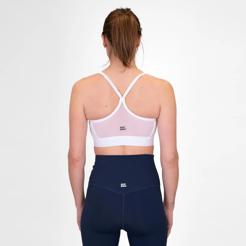 Crew Low Support Strappy Sport-BH Damen-Weiß