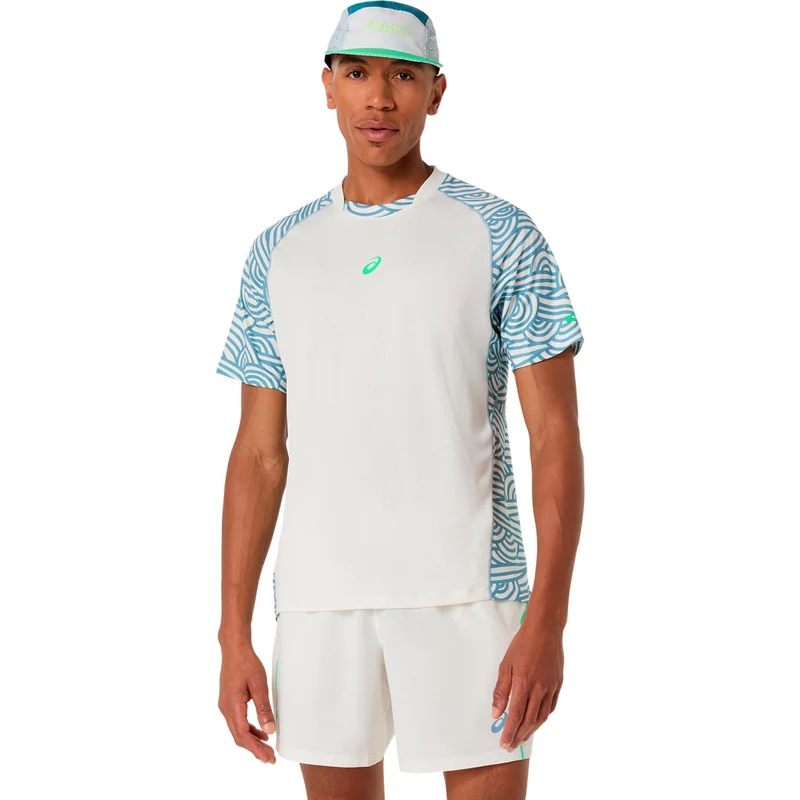 Court T-Shirt Herren - creme, blaugrau