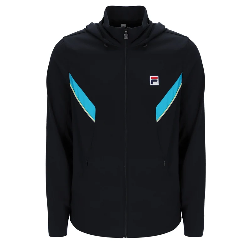 Fila Backspin Tennis Track Jacket (Mens) - Black/Hawaiian Ocean/Lime Sherbet