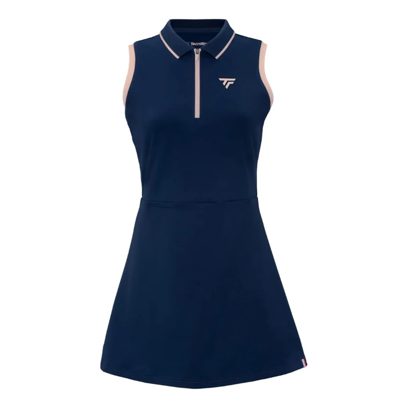 Tech Kleid Damen - dunkelblau, beige