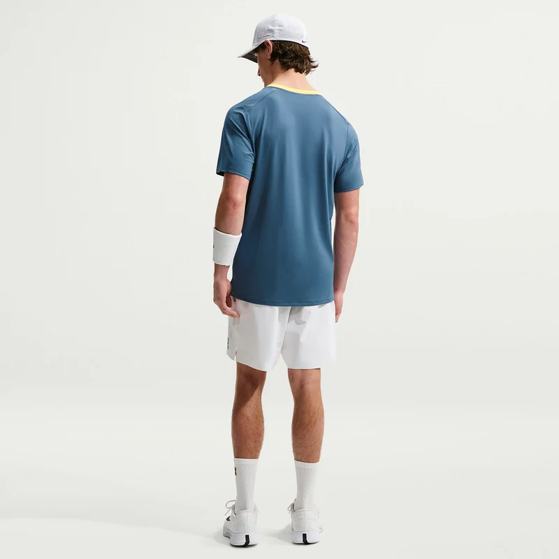 Court Dri-FIT Advantage T-Shirt Herren - blaugrau, gelb
