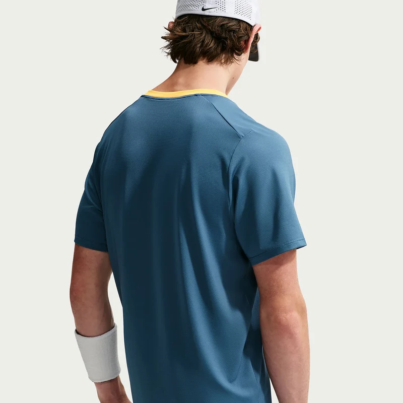 Court Dri-FIT Advantage T-Shirt Herren - blaugrau, gelb