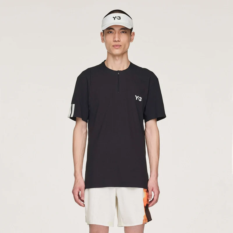 Y-3 Zip T-Shirt Herren - schwarz