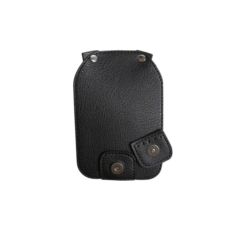 Taschenklappe mit Magnetknopf - Black/Silver