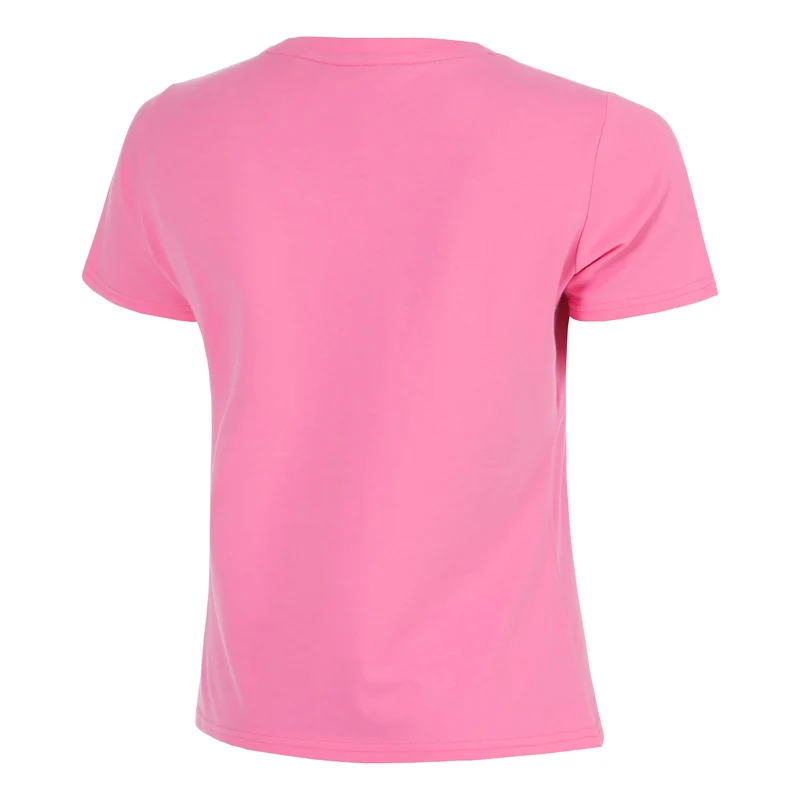 Joy Flower Logo T-Shirt Damen-pink, weiß