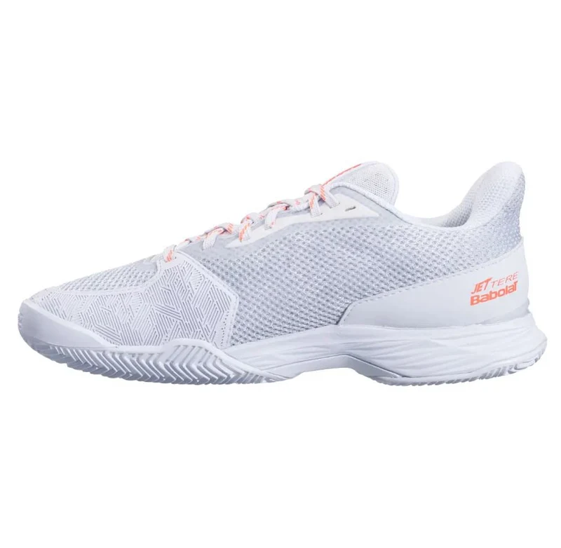 Babolat Jet Tere Clay Women’s Padel Shoes (White/Bright Coral)