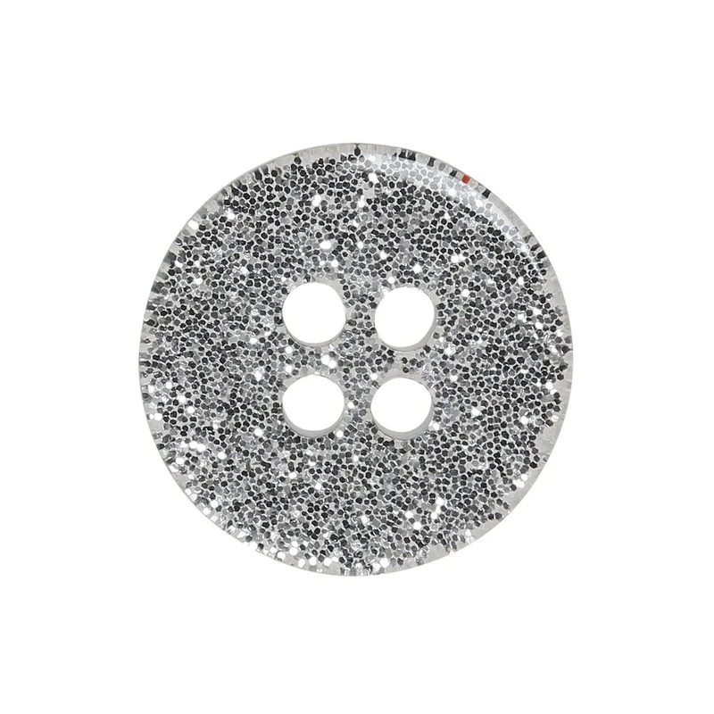 Glitzer Knöpfe - Silber - Verschiedene Größen