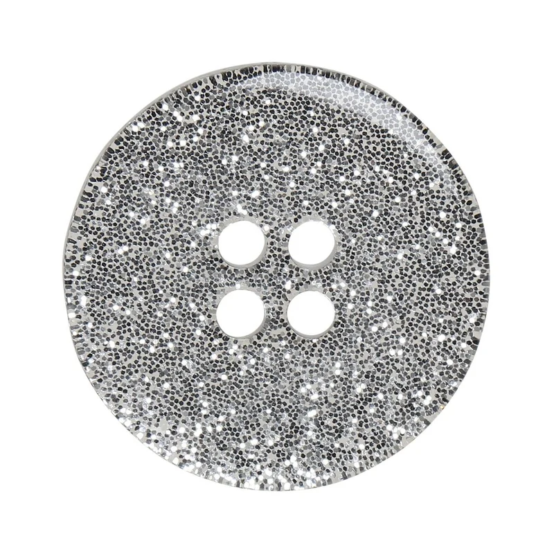 Glitzer Knöpfe - Silber - Verschiedene Größen