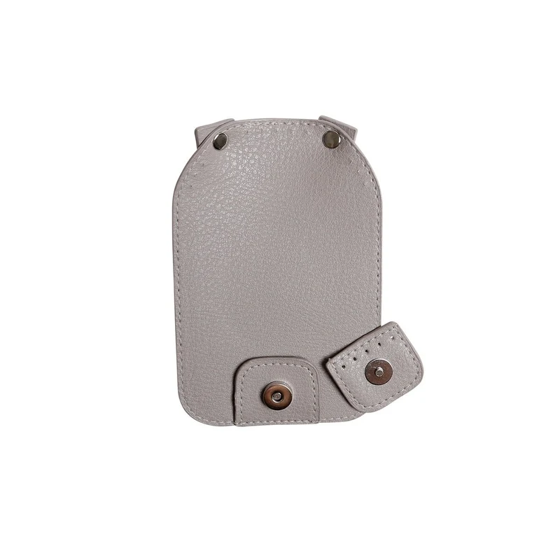 Taschenklappe mit Magnetknopf - Beige/Silber