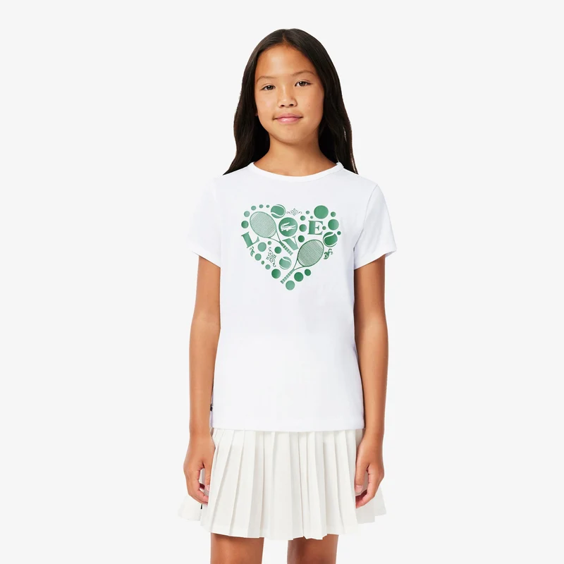 T-Shirt Kinder - weiß, dunkelgrün