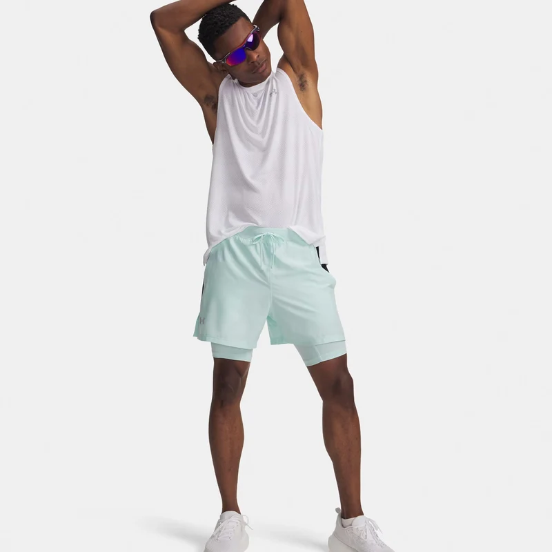 Launch 5in 2in1 Laufshorts Herren-mint, schwarz