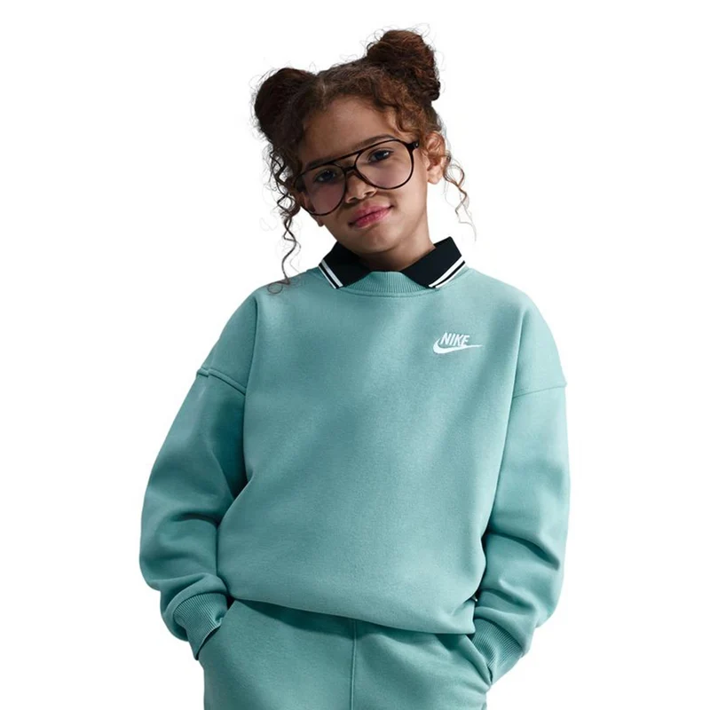 Club Fleece Oversized Crew Sweatshirt Mädchen-Salbei