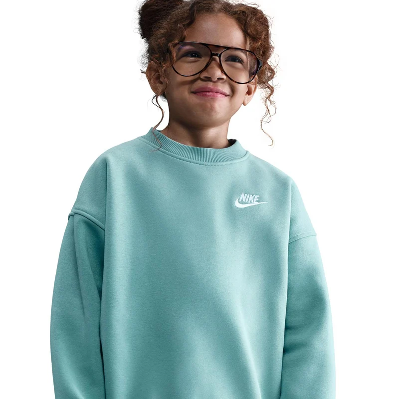 Club Fleece Oversized Crew Sweatshirt Mädchen-Salbei